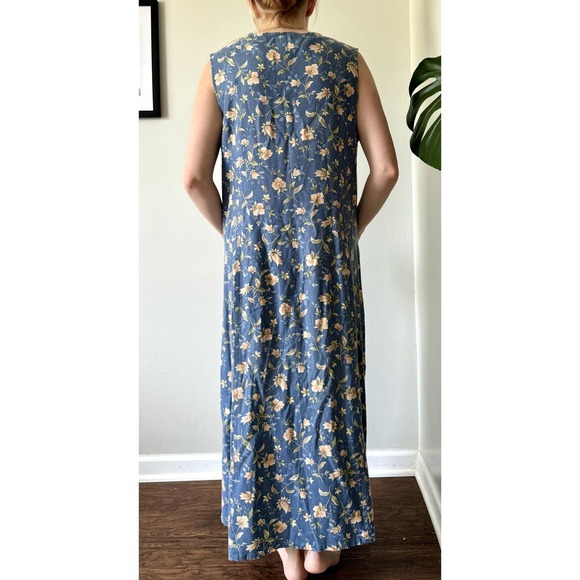 Vintage Womens Pendleton Floral Blue Sleeveless Dress - Picture 6 of 6